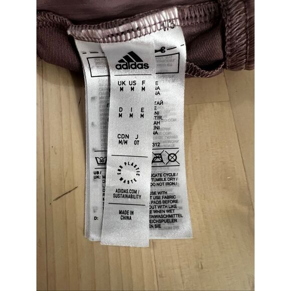 Adidas Iconisea Ribbed Lilac/Pink Bikini Top Size M Medium Support Pull-On - Picture 8 of 11